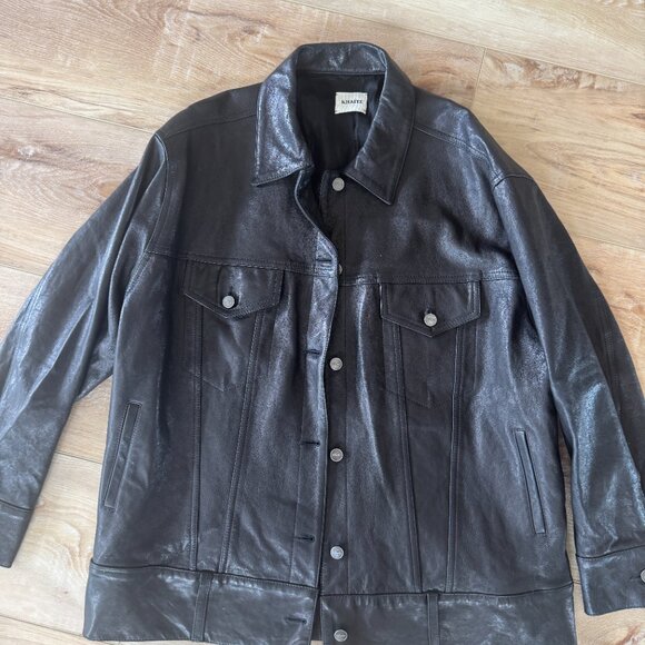 Khaite Grizzo Oversized Leather Collared Jacket - Picture 2 of 10